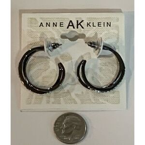 Anne Klein Silver Partial Hoops Earrings